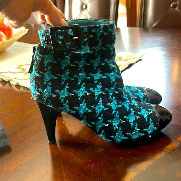 CHANEL Shoes - Chanel Turquoise Cap Toe Boots